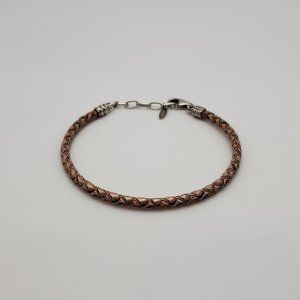 7 Inch 925 Sterling Silver & Leather Cool Unisex Bracelet